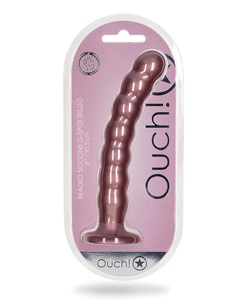 Godemiché Shots Ouch 20 cm | Godemiché réaliste perlé point G | Godemiché ventouse or rose