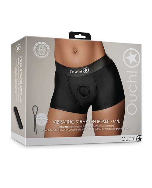 Shots Ouch Boxer Vibrant avec Sangle - Noir M/L
