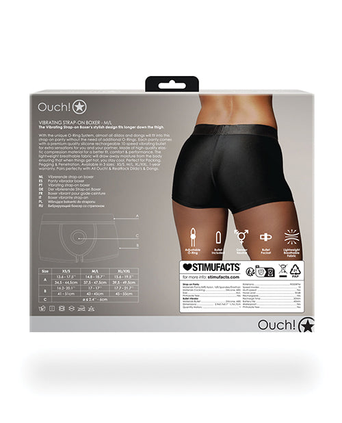 Shots Ouch Boxer Vibrant avec Sangle - Noir M/L