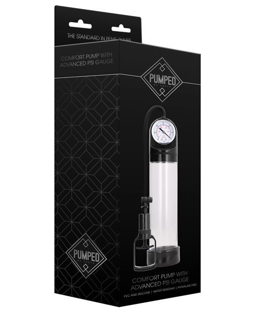Bomba de confort Shots Pump con manómetro PSI avanzado - Transparente