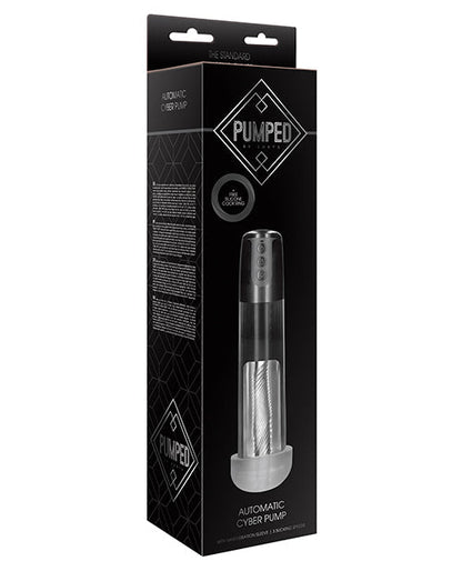Gode automatique de masturbation Shots Pumped Cyber Pump avec anneau pénien en silicone gratuit - Transparent