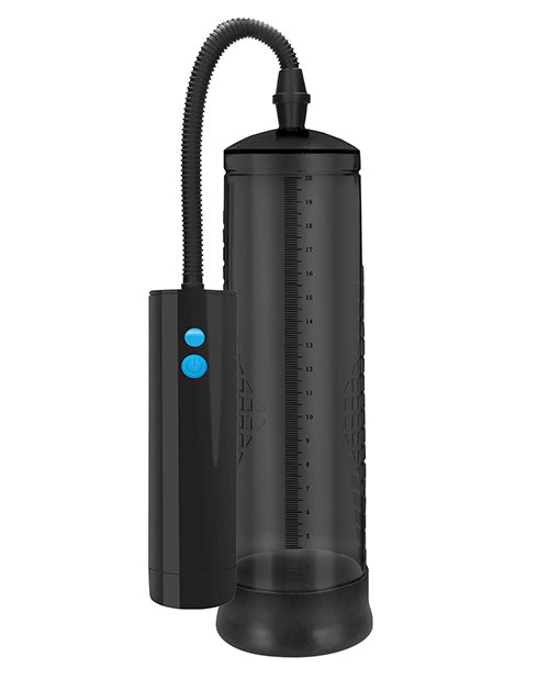 Pompe de puissance extrême rechargeable Shots Pumped avec anneau de pénis en silicone gratuit - Noir