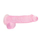 Shots RealRock Dildo Réaliste | Grand Godemichet Transparent de 15 cm avec Testicules | Godemichet Rose | Godemichet à Ventouse