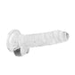 Shots RealRock Dildo Réaliste | Gros Godemichet Transparent de 7 pouces avec Testicules | Godemichet à Ventouse