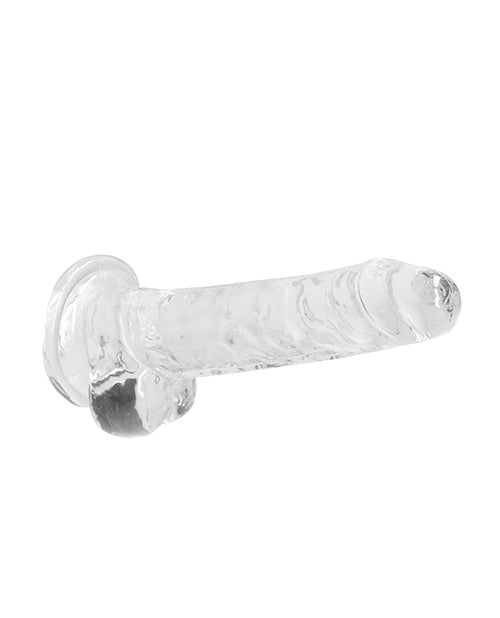 Shots RealRock Dildo Réaliste | Gros Godemichet Transparent de 7 pouces avec Testicules | Godemichet à Ventouse