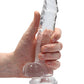 Shots RealRock Dildo Réaliste | Gros Godemichet Transparent de 7 pouces avec Testicules | Godemichet à Ventouse