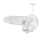 Shots RealRock Dildo Réaliste | Gros Godemichet Transparent de 7 pouces avec Testicules | Godemichet à Ventouse