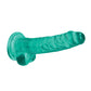 Shots RealRock Dildo Réaliste | Grand gode transparent de 17,8 cm avec testicules | Gode ventouse turquoise