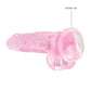 Shots RealRock Dildo Réaliste | Grand gode transparent de 8" avec testicules | Gode Rose | Gode à Ventouse