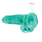 Shots RealRock Dildo Réaliste | Grand Dildo Transparent de 20 cm avec Testicules | Dildo Ventouse Turquoise