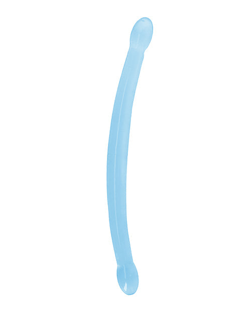 Dildo gigante Shots RealRock | Dildo grande transparente de 17" | Dildo doble | Dildo realista azul