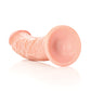 Dildo realista RealRock de Shots | Dildo grande de 18 cm | Dildo grande curvo | Dildo color carne con ventosa