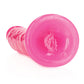 Godemichet de 22,8 cm Shots RealRock | Godemichet fin rose fluo | Godemichet ventouse phosphorescent