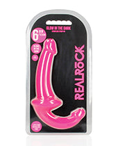 Shots RealRock 6" Strapless Strap-On que brilla en la oscuridad - Rosa neón