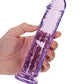 Dildo anal Shots RealRock | Dildo grande transparente de 17.78 cm | Dildo morado recto con ventosa