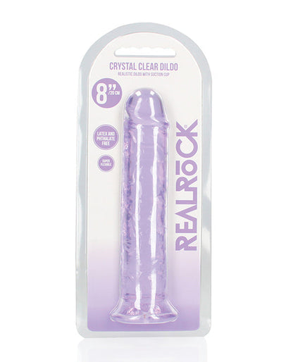 Dildo realista RealRock de Shots | Dildo grande de 20 cm transparente | Dildo morado recto con ventosa