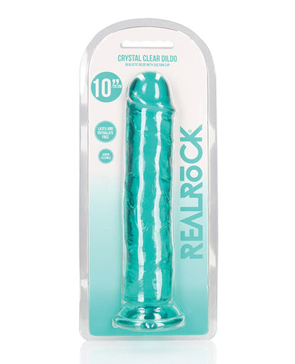 Dildo realista Shots RealRock | Dildo grande de 25 cm cristalino | Dildo recto con ventosa