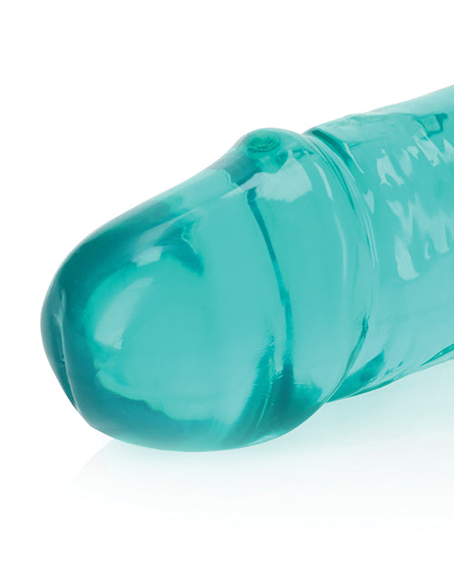 Dildo realista Shots RealRock | Dildo grande de cristal transparente de 33 cm | Dildo doble turquesa | Dildo anal