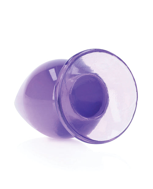 Tapón Anal Transparente Shots RealRock Crystal de 4,5" - Morado