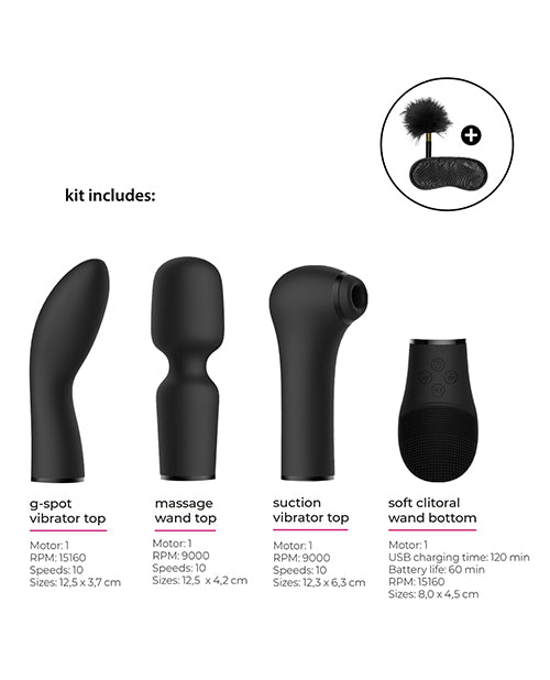 Vibromasseur point G Shots | Kit vibromasseur clitoridien Switch Pleasure #5 | Vibromasseur clitoridien suceur noir | Meilleur vibromasseur pour femmes