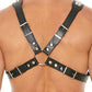 Arnés corporal para hombre Shots Uomo con tachuelas piramidales - Negro