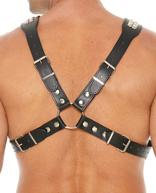 Arnés corporal para hombre Shots Uomo con tachuelas piramidales - Negro