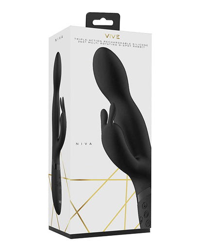 Vibromasseur point G Shots | Vibromasseur lapin rotatif Vive Niva | Vibromasseur clitoridien noir | Meilleur vibromasseur pour femme