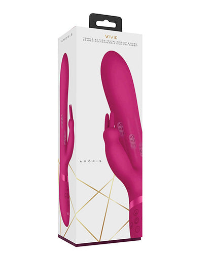 Vibromasseur point G Shots | Vibromasseur clitoridien Vive Amoris | Vibromasseur lapin avec perles stimulantes rose | Meilleur vibromasseur pour femme