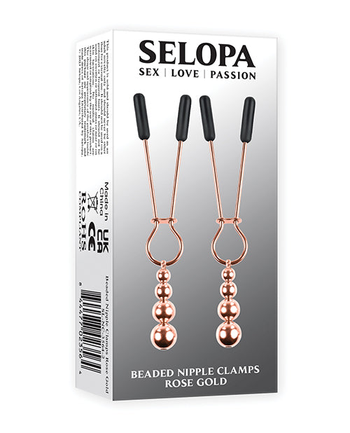 Pinzas para pezones con cuentas Selopa - Oro rosa