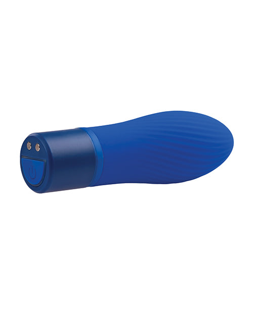 Vibrador Bala Selopa | Vibrador Pequeño Encantador Cobalt Cutie | Punta Cónica Azul | Eje Texturizado | Mejor Vibrador para Mujeres