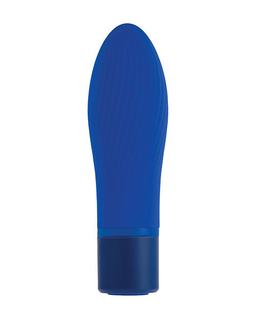 Vibrador Bala Selopa | Vibrador Pequeño Encantador Cobalt Cutie | Punta Cónica Azul | Eje Texturizado | Mejor Vibrador para Mujeres