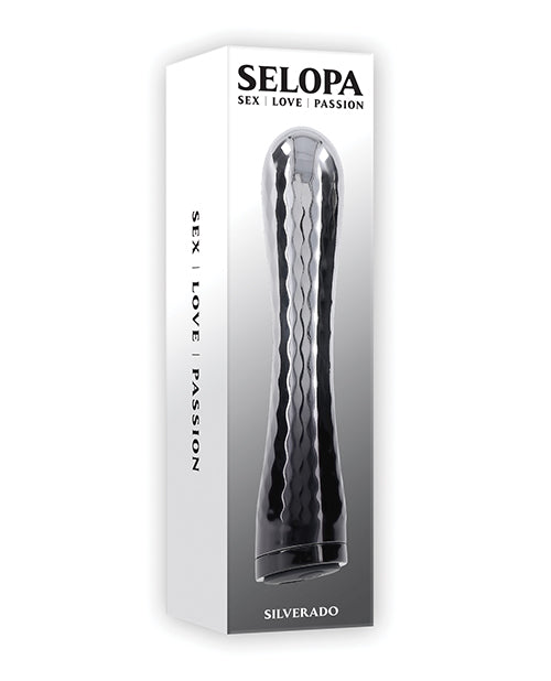 Vibromasseur balle Selopa Silverado | Tige mince texturée gris-noir | Bout bulbeux | Meilleur vibromasseur en vente