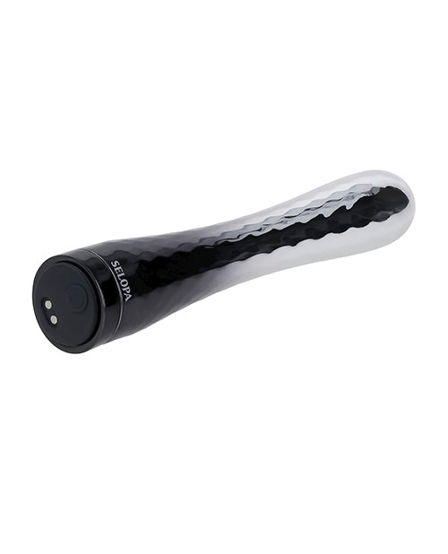 Vibromasseur balle Selopa Silverado | Tige mince texturée gris-noir | Bout bulbeux | Meilleur vibromasseur en vente