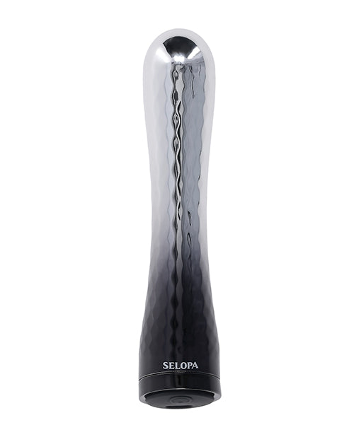Vibromasseur balle Selopa Silverado | Tige mince texturée gris-noir | Bout bulbeux | Meilleur vibromasseur en vente