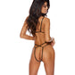 Soutien-gorge à bonnets ouverts avec lanières aspect mouillé et ouvert