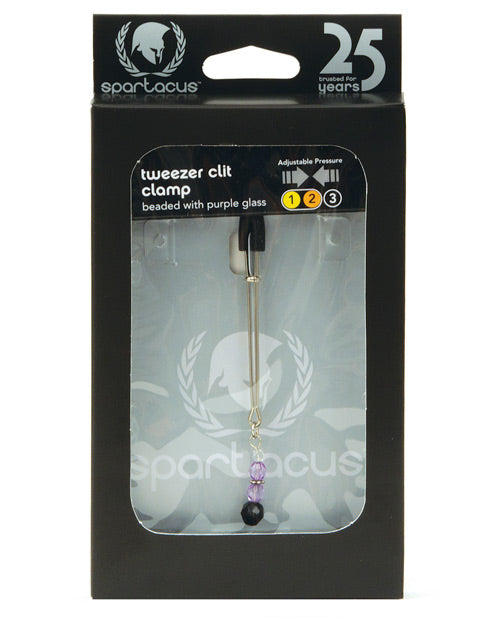Pinza para clítoris con cuentas Espartaco - Morada