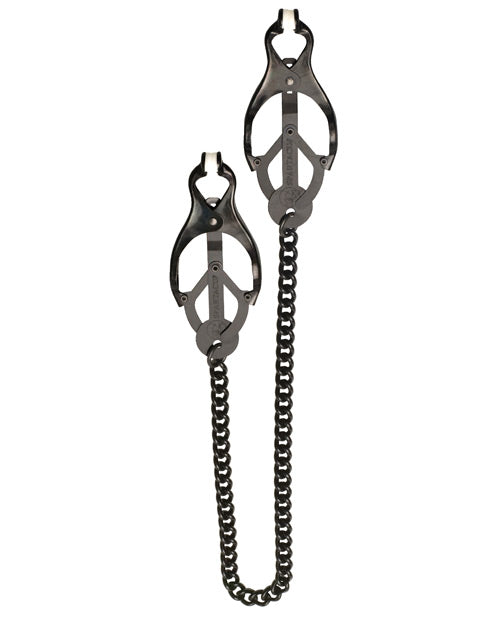 Pinces à tétons Spartacus style Papillon noir avec chaîne