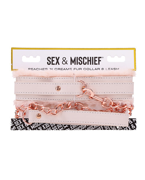 Sex & Mischief Peaches 'n CreaMe Collar y correa de piel