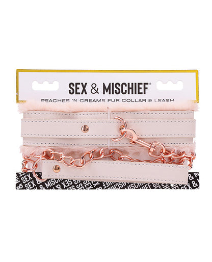 Sex & Mischief Peaches 'n CreaMe Collar y correa de piel