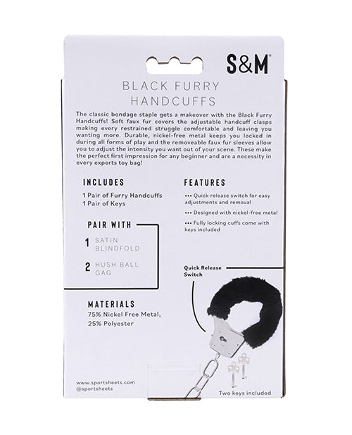 Menottes en fausse fourrure Sex & Mischief - Noires