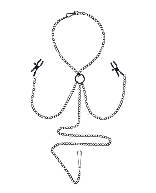 Chaîne safran téton au clitoris - Noir