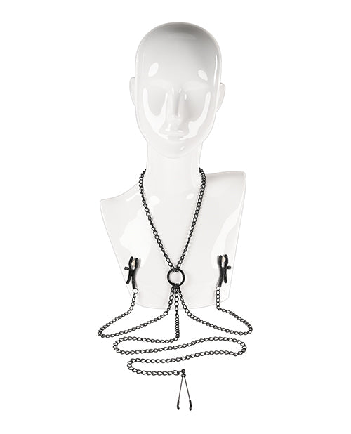 Chaîne safran téton au clitoris - Noir