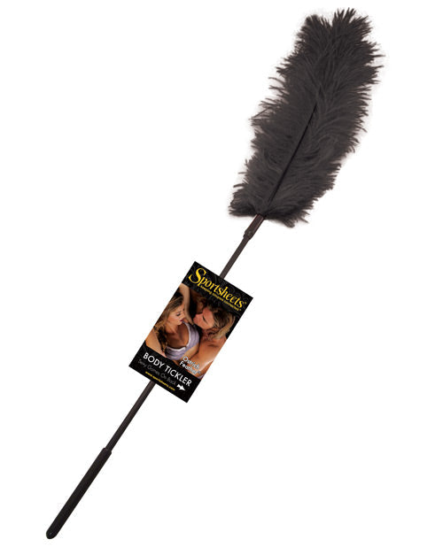 Sportsheets Cosquillero Corporal Pluma de Avestruz - Negro
