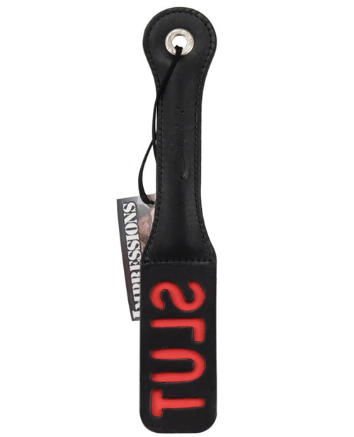 Pagaie d'impression en cuir "Slut" 30 cm Sportsheets