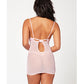 Camisón de malla floral y tanga rosa LG