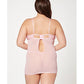 Chemise en maille fleurie et string rose 3X/4X