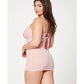 Chemise en maille fleurie et string rose 3X/4X