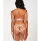 Body teddy licou découpé en résille nude/blanc T/U