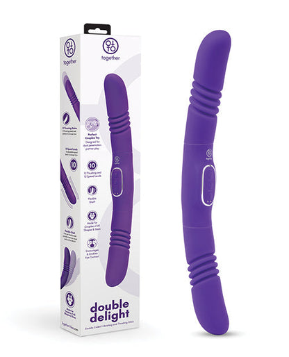 Juntos Doble Deleite Vibrador Doble Extremo Vibratorio y Penetrante - Morado