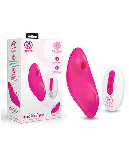 Vibrador de bragas a control remoto Suck N' Go Together - Rosa